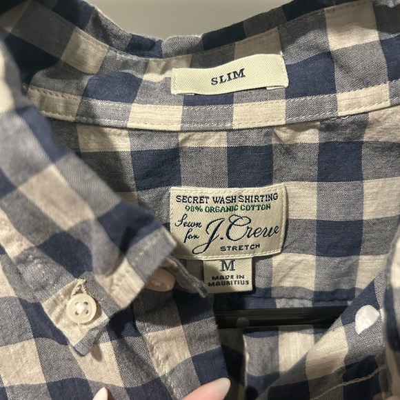 J. Crew Blue and White checked Button Down Shirt - Picture 3 of 3